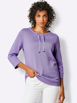 Pullover|CREATION L PREMIUM Rundhalspullover lavendel