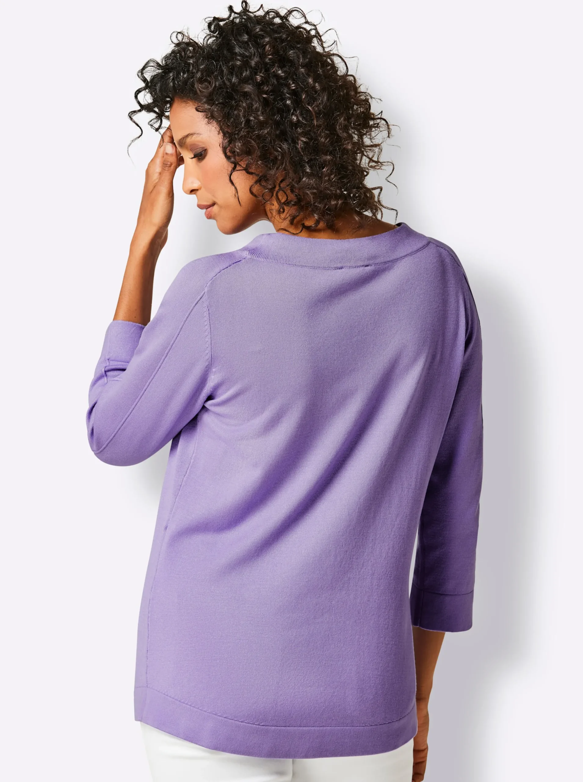 Pullover|CREATION L PREMIUM Rundhalspullover lavendel