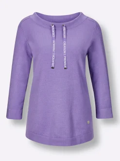 Pullover|CREATION L PREMIUM Rundhalspullover lavendel