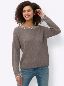 Pullover|heine Rundhalspullover taupe