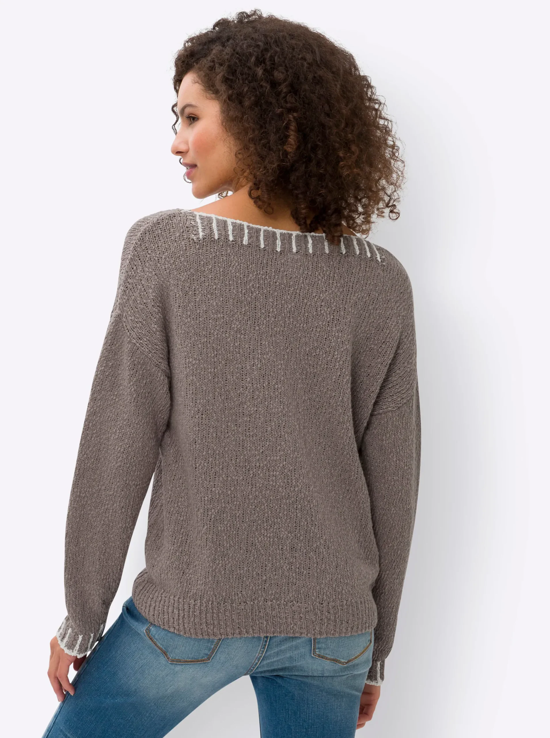 Pullover|heine Rundhalspullover taupe