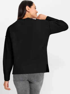 Pullover|heine Rundhalspullover schwarz
