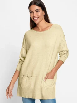 Pullover|heine Rundhalspullover vanille-ecru-meliert