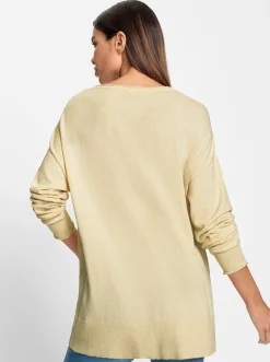 Pullover|heine Rundhalspullover vanille-ecru-meliert