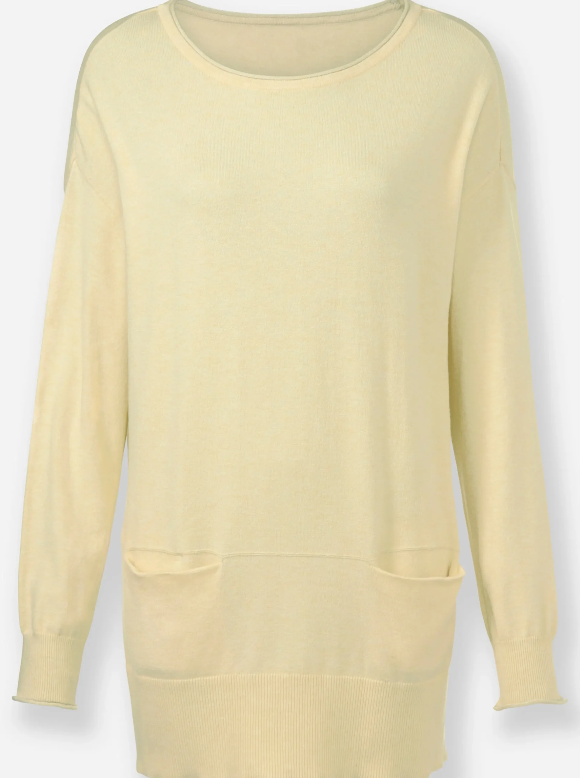 Pullover|heine Rundhalspullover vanille-ecru-meliert