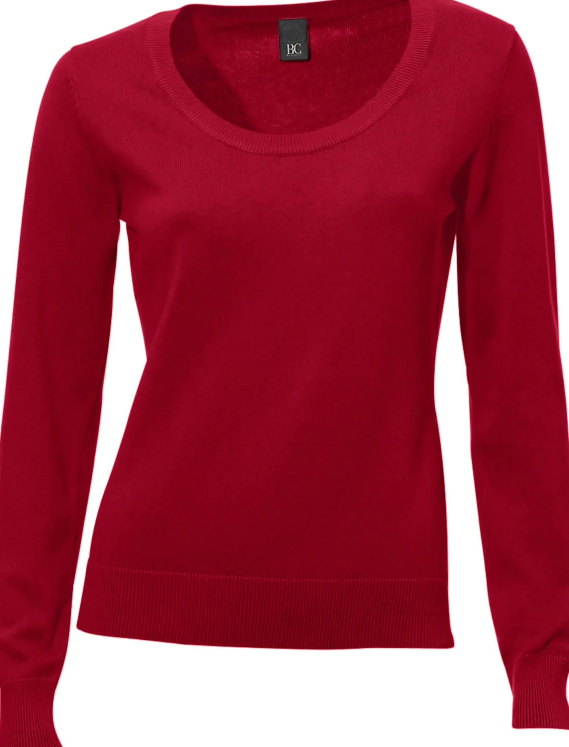 Basics|Pullover|heine Rundhalspullover aus Feinstrick rot
