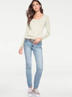 Pullover|heine Rundhalspullover aus Feinstrick offwhite