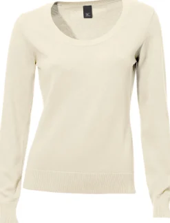 Pullover|heine Rundhalspullover aus Feinstrick offwhite