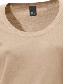 Pullover|heine Rundhalspullover aus Feinstrick beige