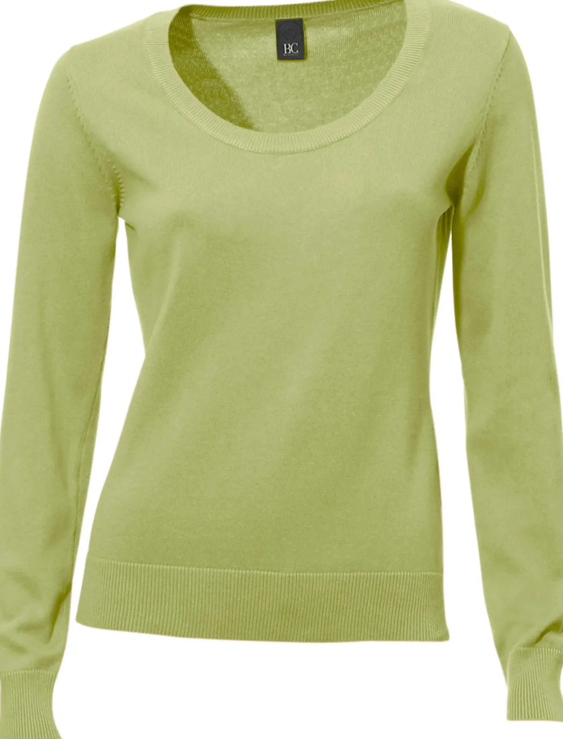 Basics|Pullover|heine Rundhalspullover aus Feinstrick kiwi