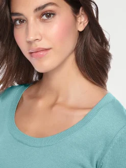 Pullover|heine Rundhalspullover aus Feinstrick aqua