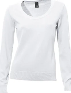 Pullover|heine Rundhalspullover aus Feinstrick weiß