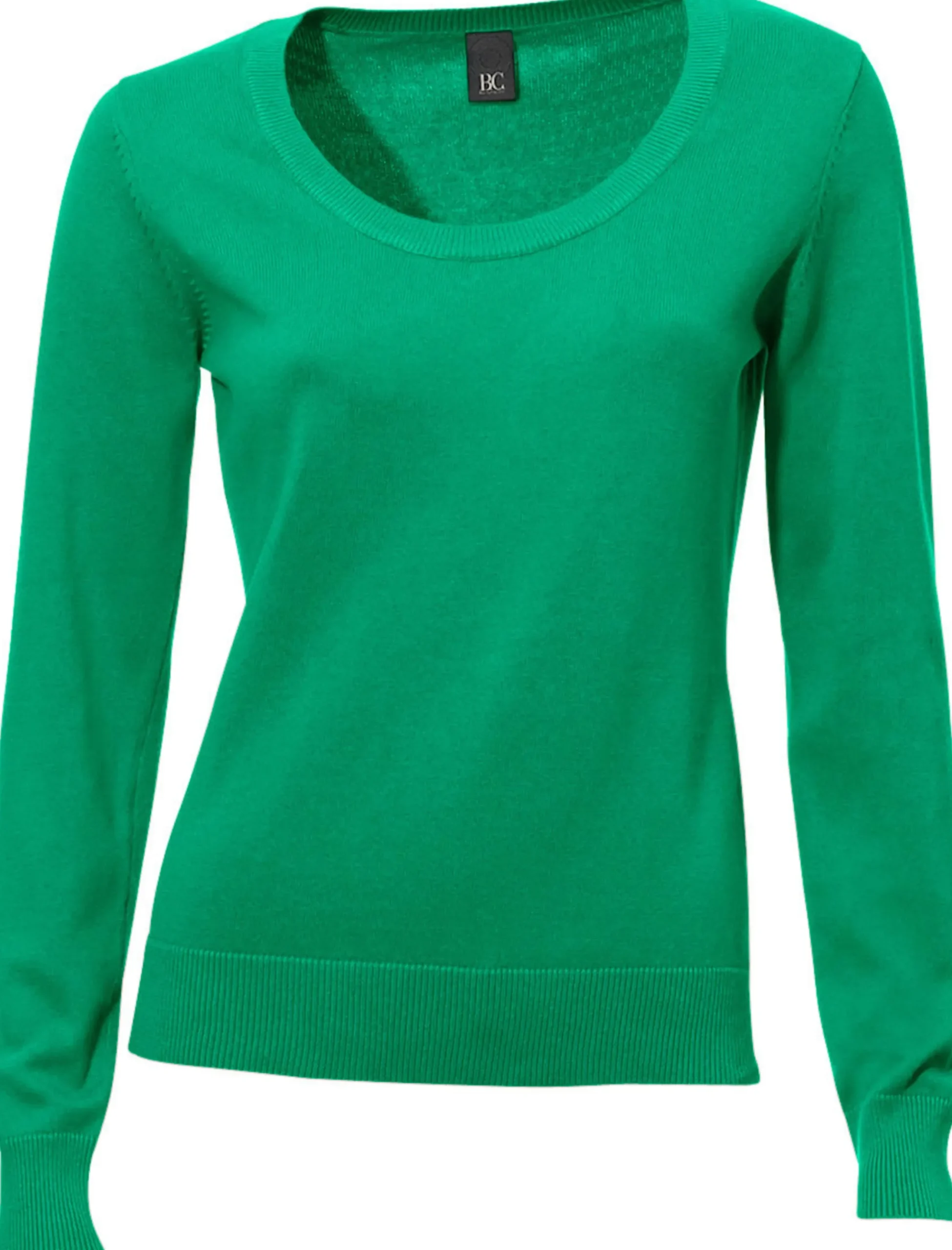 Basics|Pullover|heine Rundhalspullover aus Feinstrick grün