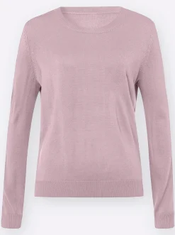 Pullover| Rundhalspullover in Form gestrickt, wärmend rosé