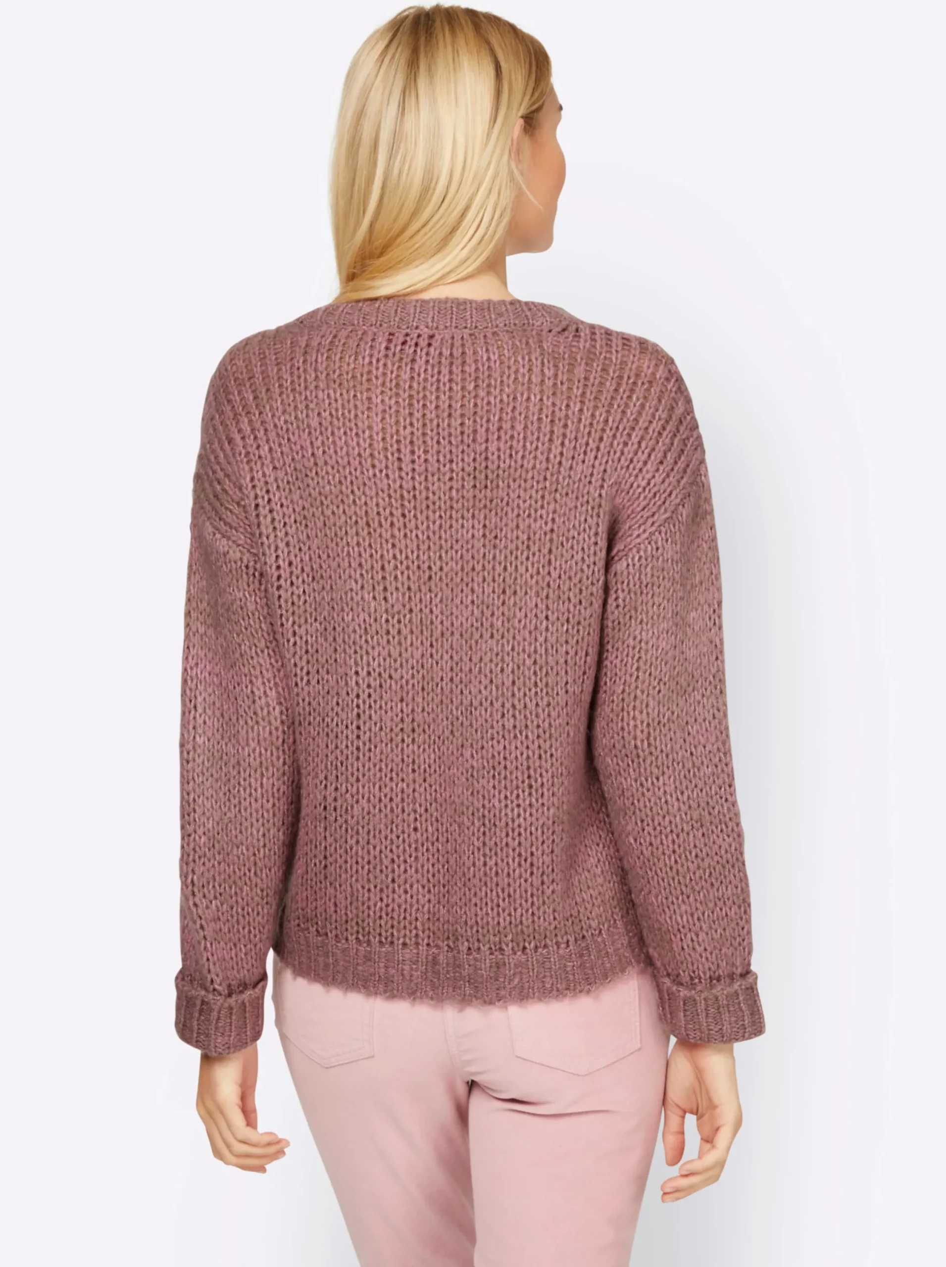 Pullover|heine Rundhalspullover in Melange-Optik altrosa-taupe-meliert