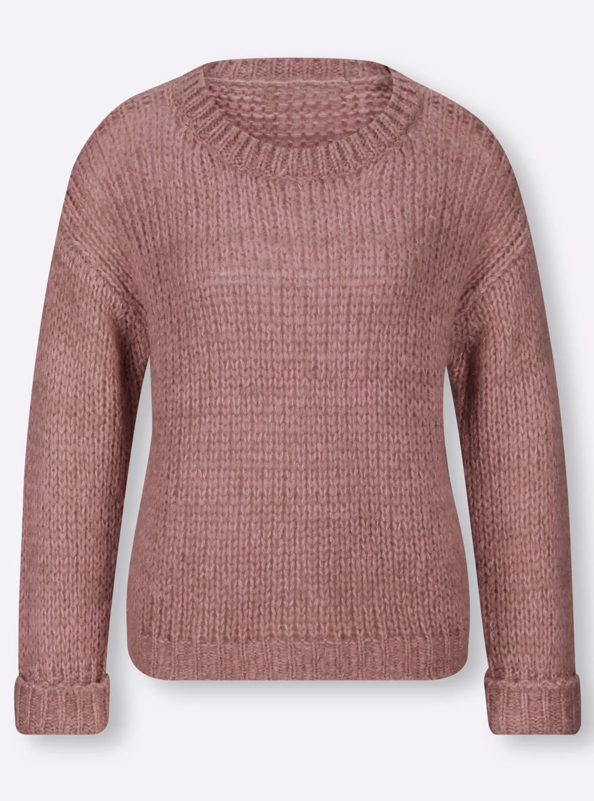 Pullover|heine Rundhalspullover in Melange-Optik altrosa-taupe-meliert
