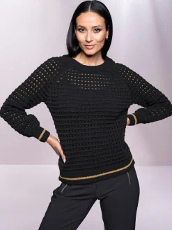 Pullover|heine Rundhalspullover mit Schurwolle schwarz