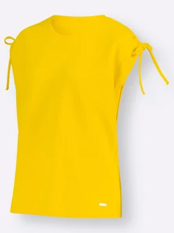 Strandmode|Shirts| Rundhalsshirt sonnengelb