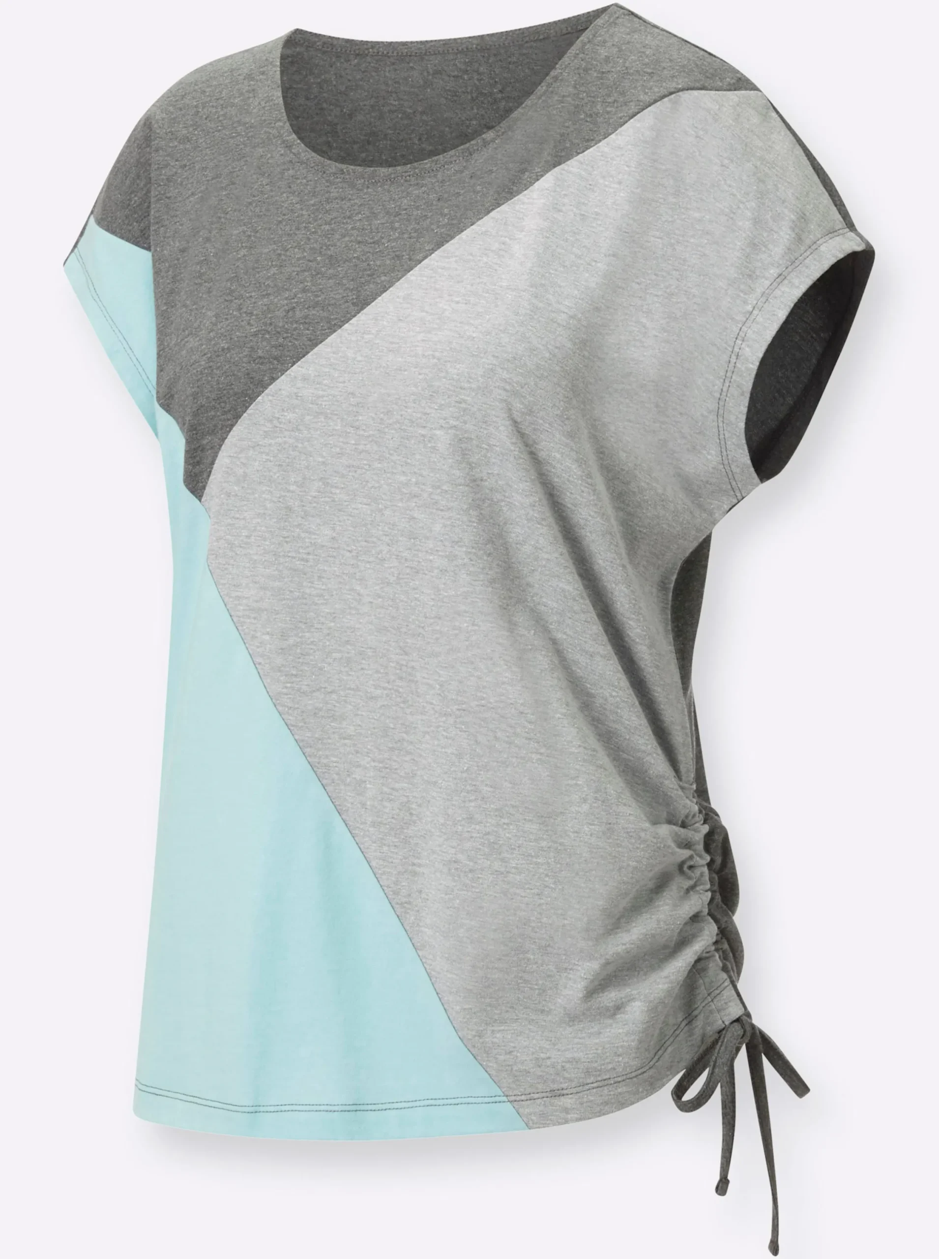 Shirts| Rundhalsshirt anthrazit-mint
