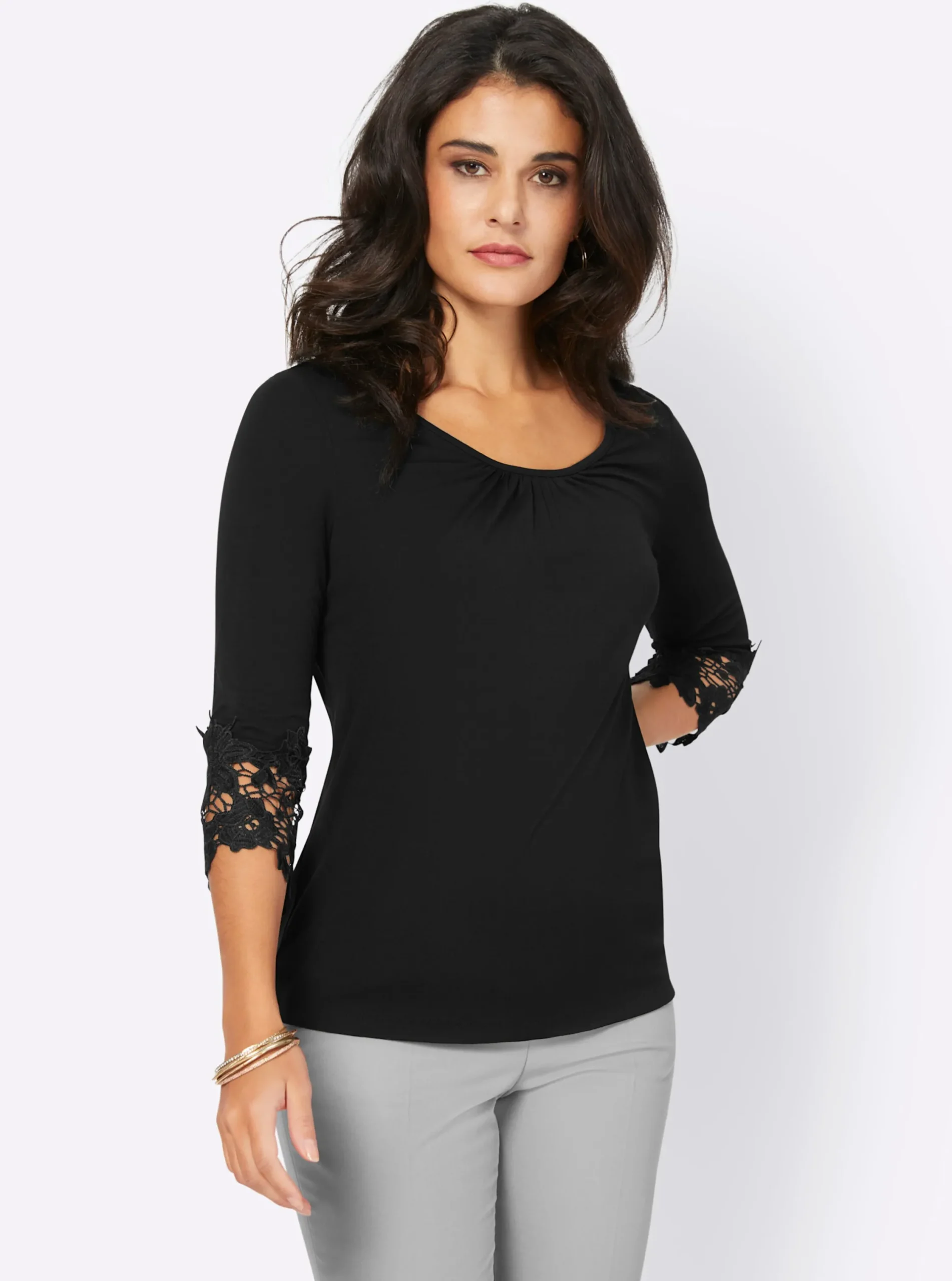 Shirts| Rundhalsshirt schwarz