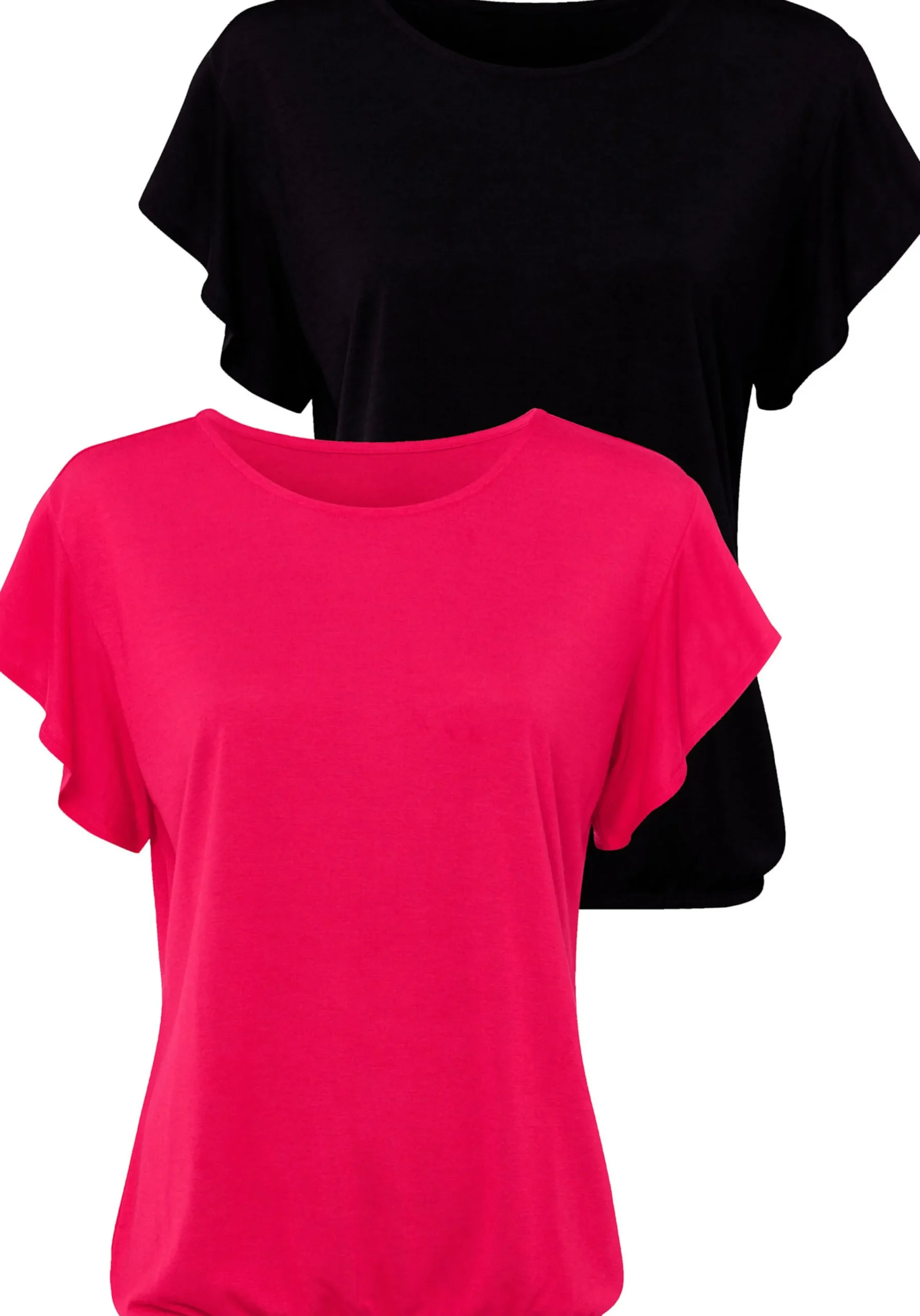 Strandmode|LASCANA Rundhalsshirt rot,schwarz