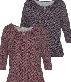 Strandmode|Shirts|Vivance Rundhalsshirt beere,navy