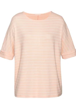 Strandmode|LASCANA Rundhalsshirt peachgestreift