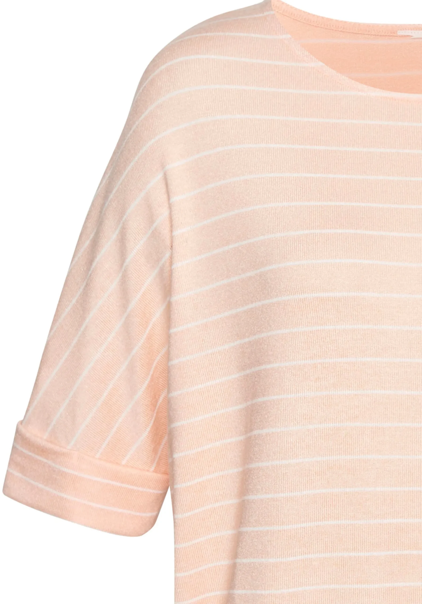 Strandmode|LASCANA Rundhalsshirt peachgestreift