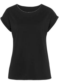 Strandmode|LASCANA Rundhalsshirt schwarz