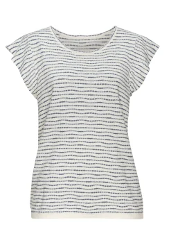 Strandmode|Vivance Rundhalsshirt creme-rauchblau