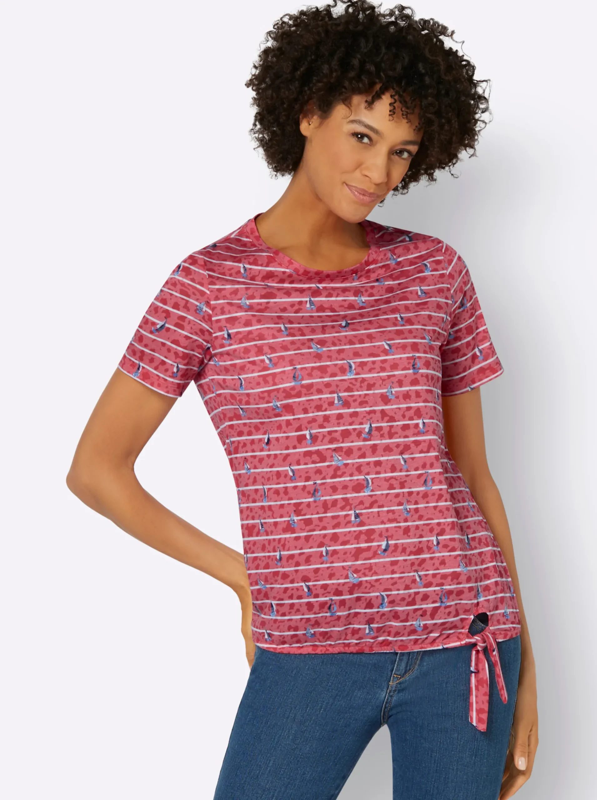 Shirts| Rundhalsshirt erdbeere-bedruckt