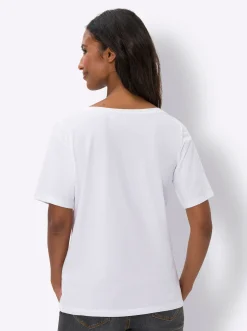 Shirts|heine Rundhalsshirt mit Druckmotiv weiß