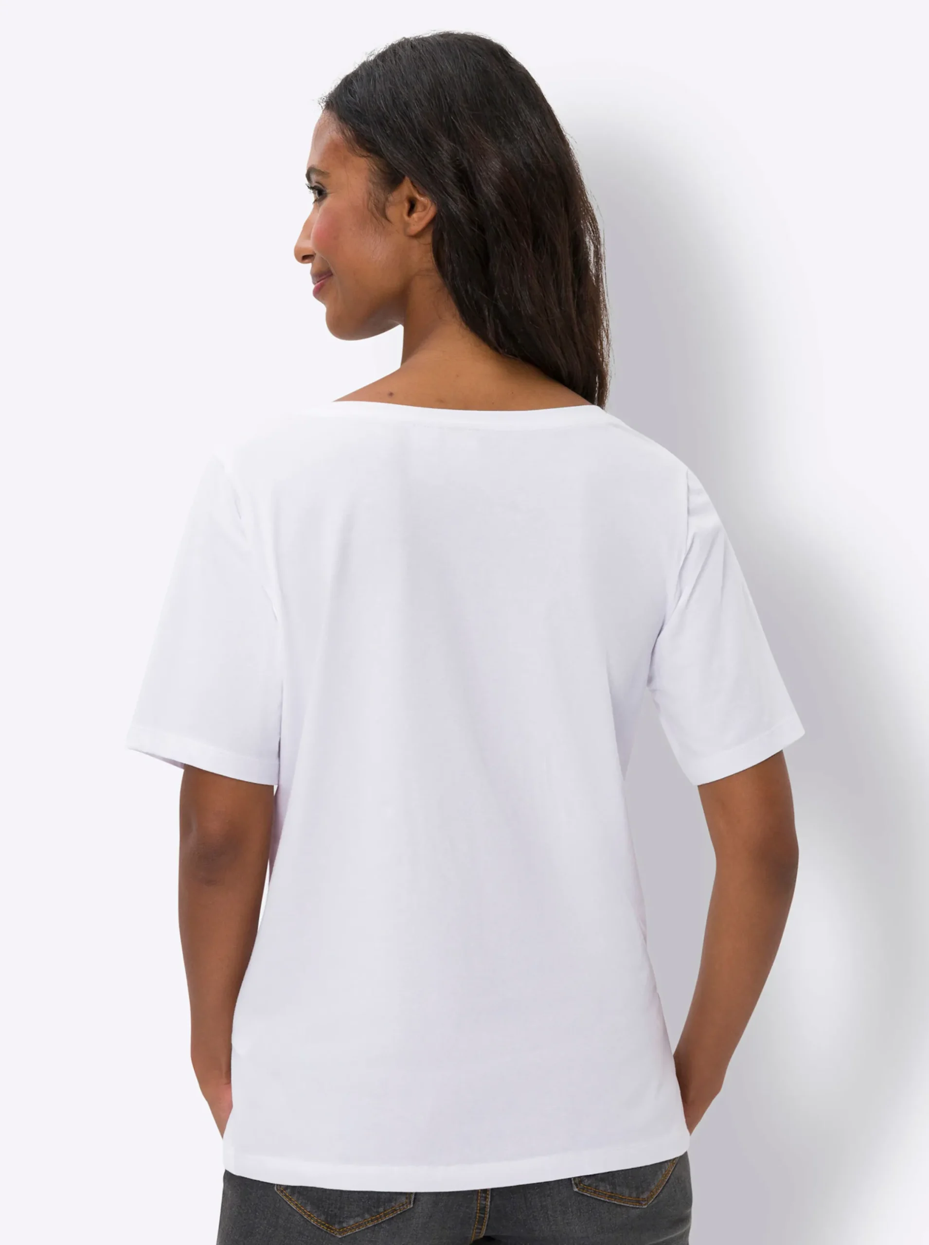 Shirts|heine Rundhalsshirt mit Druckmotiv weiß
