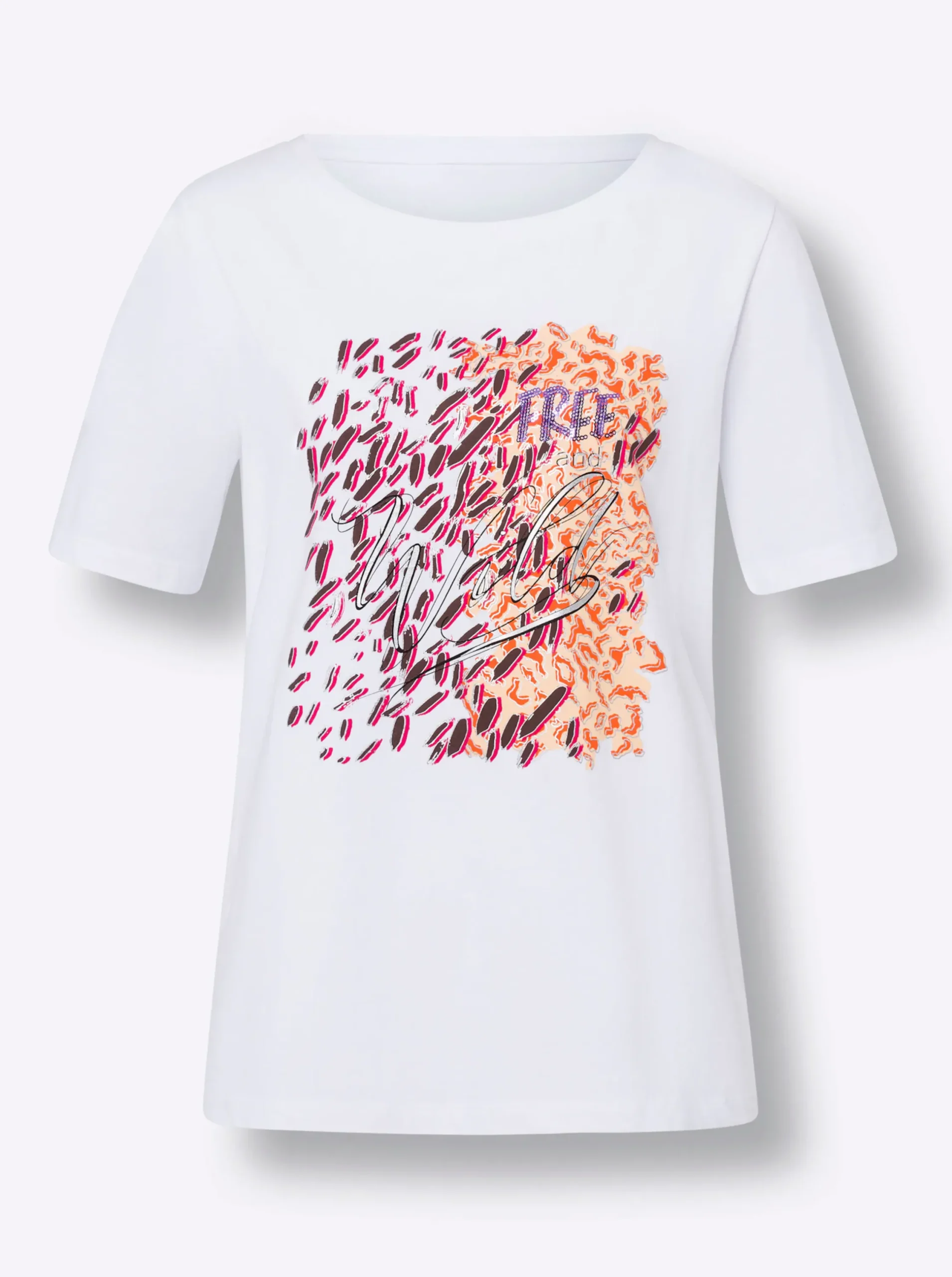 Shirts|heine Rundhalsshirt mit Druckmotiv weiß