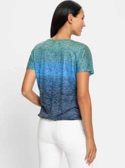 Shirts|heine Rundhalsshirt mit Farbverlauf marine-bedruckt