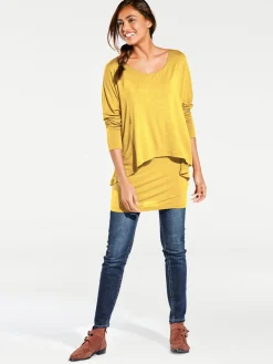 Basics|Shirts|heine Rundhalsshirt mit Fledermaus-Ärmeln gelb