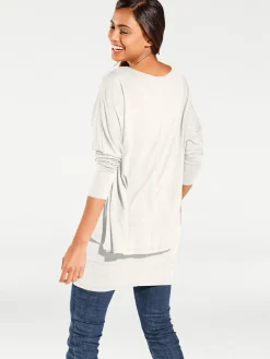Shirts|heine Rundhalsshirt mit Fledermaus-Ärmeln creme