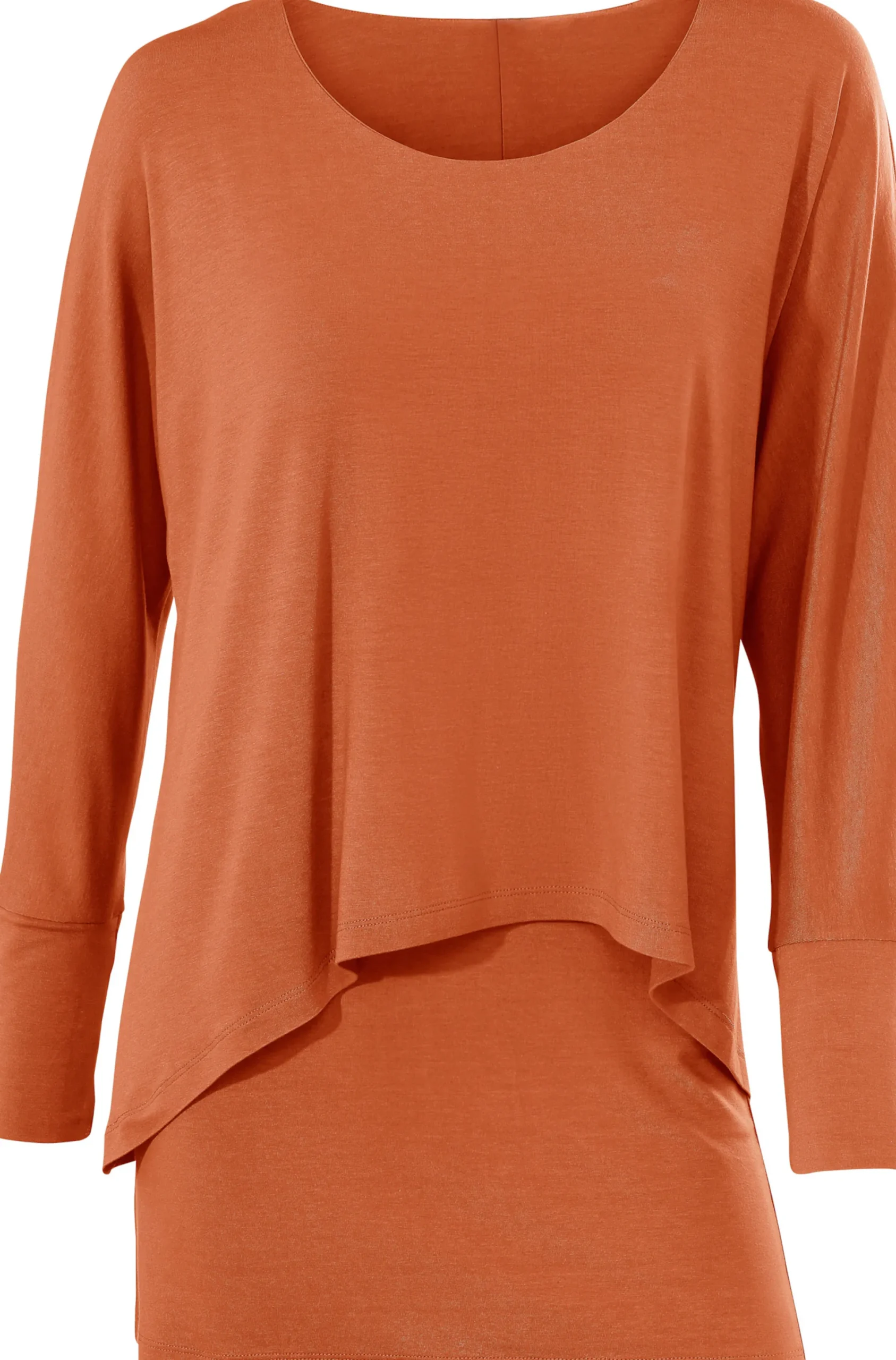 Basics|heine Rundhalsshirt mit Fledermaus-Ärmeln orange