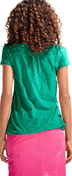 Strandmode|heine Rundhalsshirt mit Gummizug-Bund grün