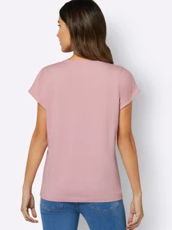 Shirts| Rundhalsshirt mit Ärmel-Aufschlag hortensie