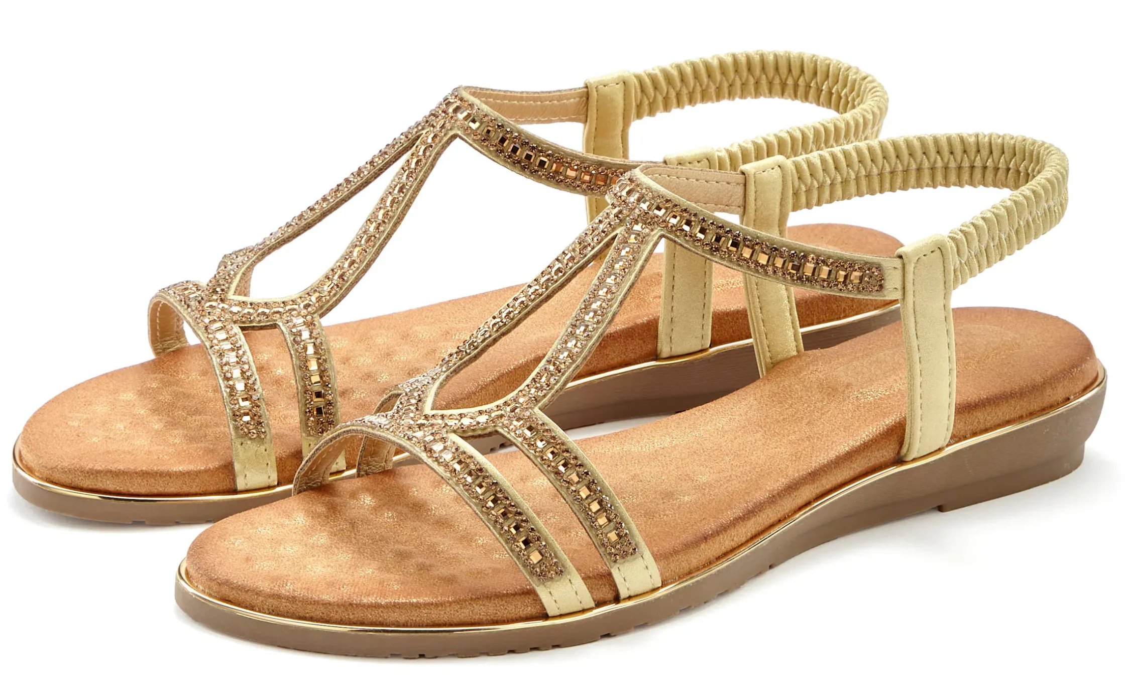 Sandalen & Sandaletten|Vivance Sandale goldfarben