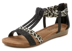 Sandalen & Sandaletten|LASCANA Sandale schwarz/leo
