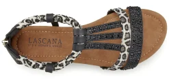 Sandalen & Sandaletten|LASCANA Sandale schwarz/leo