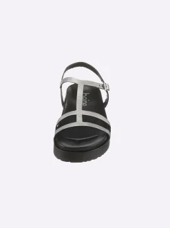 Sandalen & Sandaletten|heine Sandale silberfarben-schwarz