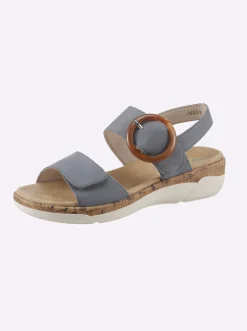 Sandalen & Sandaletten|Remonte Sandale mit Klettverschluss jeansblau