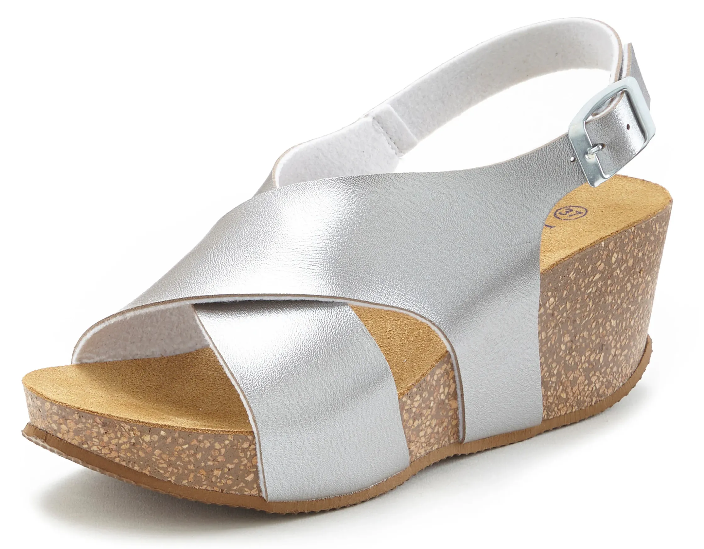 Sandalen & Sandaletten|LASCANA Sandalette silberfarben