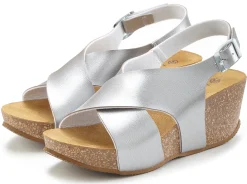 Sandalen & Sandaletten|LASCANA Sandalette silberfarben