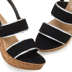 Sandalen & Sandaletten|LASCANA Sandalette schwarz/silberfarben