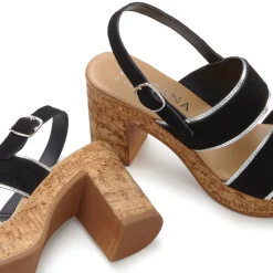 Sandalen & Sandaletten|LASCANA Sandalette schwarz/silberfarben