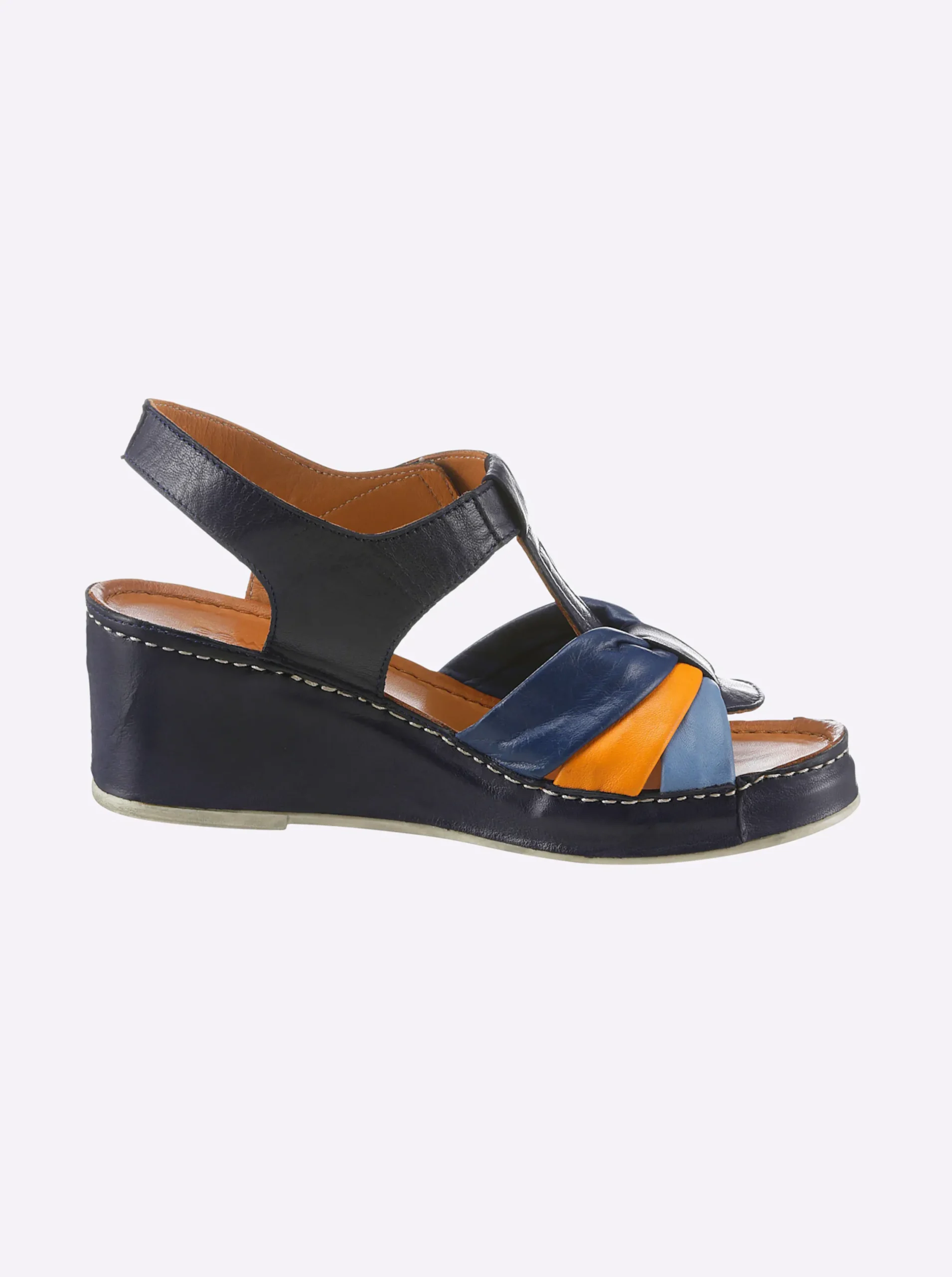 Sandalen & Sandaletten|Gemini Sandalette ganz aus Leder jeansblau